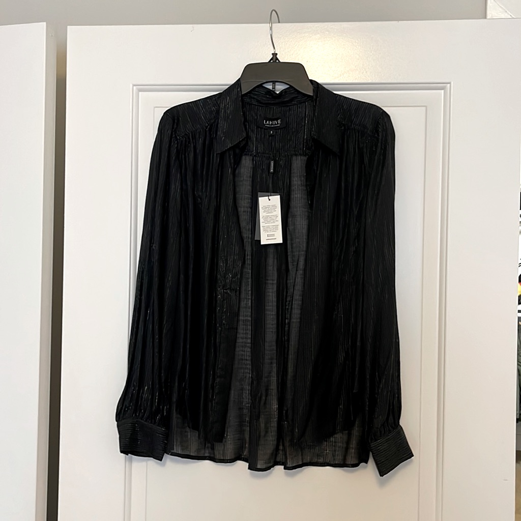 Black Blouse With Silver Accent